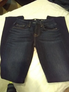 7 Seven For All Mankind Jeans Women's 26 Blue Straight Leg Denim Pants Low Rise - Picture 1 of 8