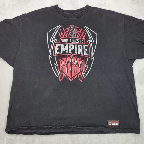 Roman Reigns Shirt Men XXXXL Black Red WWE Wrestling Ashes To Empire Adult 4XL Cover
