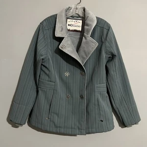 Double Diamond Double Breasted Snaps Jacket  Sz M Blue Striped Blue Lining - Picture 1 of 12
