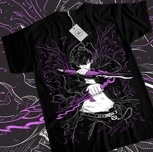 Solo Leveling T-Shirt Sung Jinwoo New Anime Manga Black Shirt Tee All Size - Picture 1 of 3