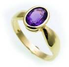 Women's Ring Real Amethyst 8 x 6 Real Gold 333 Frame Yellow Gold Precious Stone
