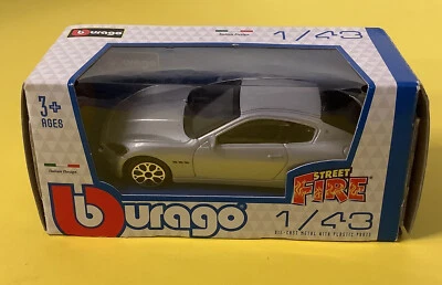 Burago Street Fire 5” coche fundido a presión plateado Maserati Gran Turismo 1/43 Foto 1 de 4
