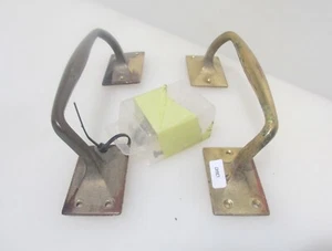 Vintage Brass Door Handles Shop Pulls Old Pub Cinema 8" - Picture 1 of 17