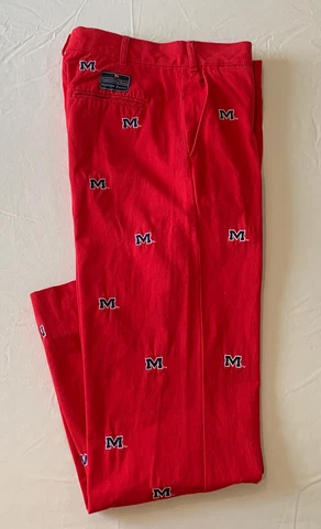Ole Miss Red Pennington & Bailes Embroidered Stadium Pants Sz 30 x 30 Rebels Cover