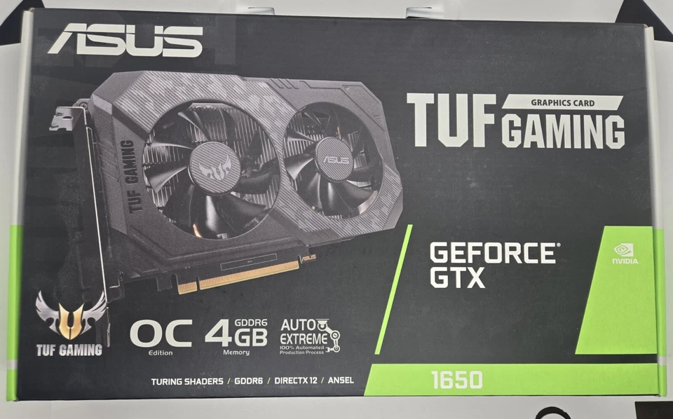 NEW NIB ASUS GEFORCE GTX 1650 TUF Gaming OC Edition 4GB GDDR6 TUF-GTX1650-O4GD6 - Image 1 of 2