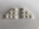 Lego Parts: 3X3 Wedge, Plate W/ Cut Corner, White, Part# 2450 - Set Of 2
