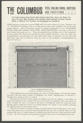 Columbus Acero Puertas Enrollables Persianas Particiones Chicago Publicidad Folleto Foto 1 de 2
