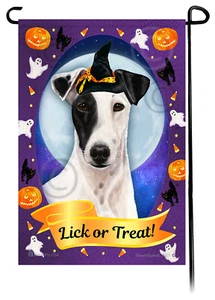 Halloween Garden Flag - Black and White Smooth Fox Terrier - Picture 1 of 1