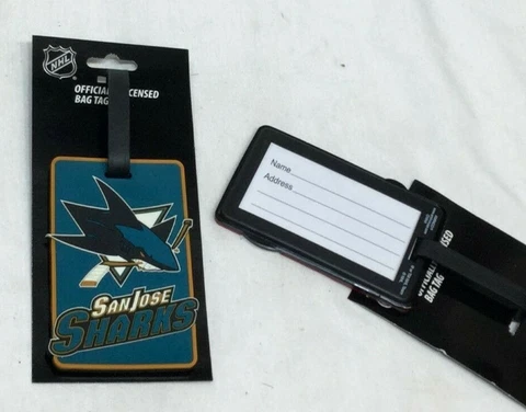 NHL San Jose Sharks Luggage Tag Travel Bag ID Golf Tag FREESHP Cover