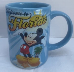 Disney Mickey Mouse Welcome To Florida Map Souvenir Mug Cup By Jerry Leigh - Picture 1 of 12