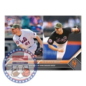 2023 Topps Now MLB #327 Max Scherzer Justin Verlander MLB Doubleheader History