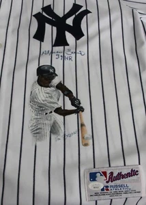 CAMISETA RARA 1/1 FIRMADA PERSONALIZADA PINTADA A MANO ALFONSO SORIANO NY YANKEES AUTOMÁTICA JSA - Imagen 1 de 7