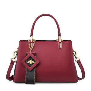 Women Leather Handbags Work Cowhide Tote Bag Medium Shoulder Crossbody Bag Purse - Picture 1 of 28
