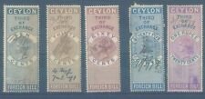 CEYLON 1870s set of used Goreign bills