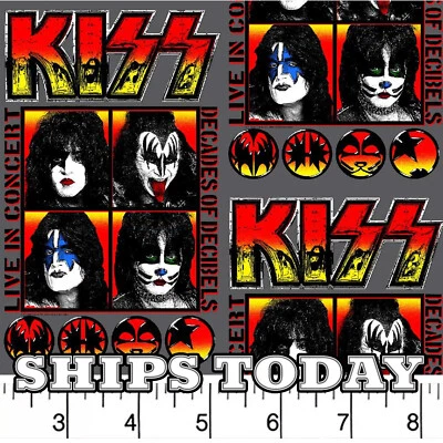 Kiss Live In Concert Decibels Cotton Fabric Yard Springs Creative 2019 - Image 1 of 2