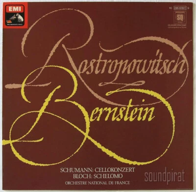 ROSTROPOVICH BERNSTEIN SCHUMANN & BLOCH CELLO CON. EMI ED.1 QUADRAPHONIC LP NM - Image 1 of 3