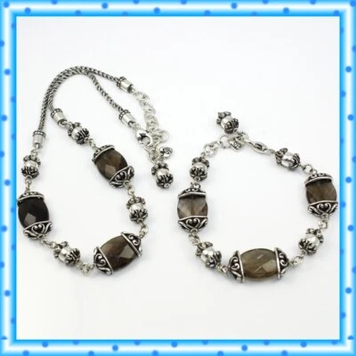 Brighton Night Mist Smoky Quartz Brown Neutral Necklace Bracelet Set NWT Pouch - Image 1 of 3