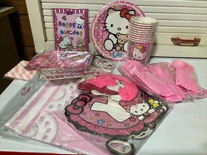 Platos de papel, servilletas, servilletas para bebidas Hello Kitty 204 piezas - Imagen 1 de 11