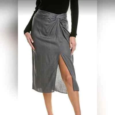 Rag & Bone Amber Plaid Academia Career Tie Knot Front Slit Midi Skirt Size 6 - Image 1 of 4