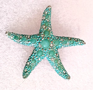 Vintage 2000er Napier StarFish Aqua Brosche Schmuck Anstecknadel schön! - Bild 1 von 3