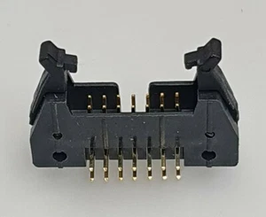 14 PIN RIGHT ANGLED LATCHED HEADER DC2-14P 2.54mm PITCH IDC CONNECTOR - Picture 1 of 5