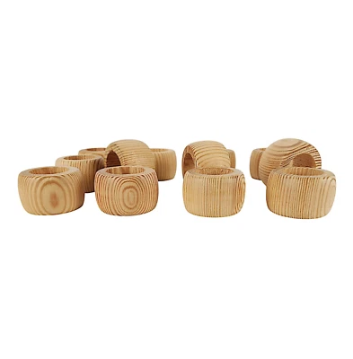 Anillos porta servilletas de madera sin terminar, juego de 12 Foto 1 de 4