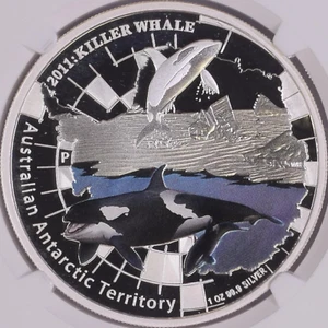 AUSTRALIA. 2011, Dollar, Silver - NGC PF70 - Top Pop 🥇 Killer Whales - Picture 1 of 6