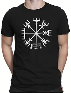 Vegvisir | Herren Fun T-Shirt S bis 4XL | Nordischer Kompass Valhalla Vikings - Bild 1 von 8