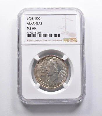 MS66 1938 Arkansas Centennial Commemorative Half Dollar NGC *1986 - Image 1 of 3