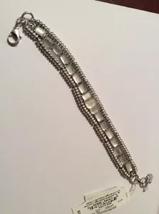 $39 Lucky Brand Silver Tone Quartz Link Bracelet #139a - Picture 1 of 3