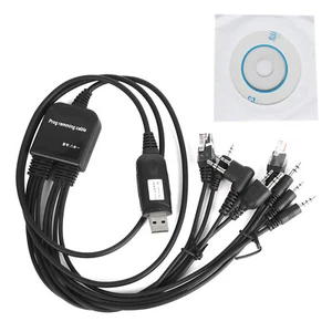 8in1 USB Programming Cable Cord With CD For Baofeng Motorola Kenwood HYT Radio D - Picture 1 of 18
