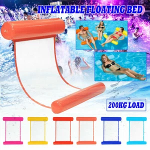 Inflatable Floating Water Bed Float Pool Lounge Hammock Swimming Chair Summer - Picture 1 of 9