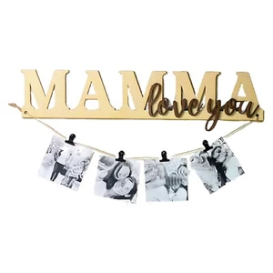 Portafoto in legno personalizzato con scritta mamma i love you idea regalo - Foto 1 di 2