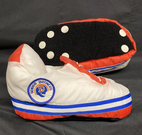 Vintage Denver Broncos Puffy Shoe Slippers Medium Carousel By Guy Football NFL Cover