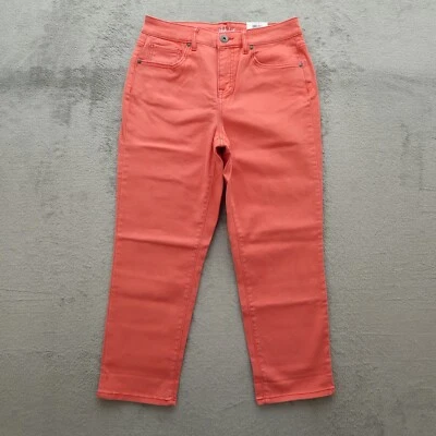 Pantalones de mezclilla Style & Co para mujer talla 4 rojos tiro medio curvilíneos capri entrepierna 25" nuevos con etiquetas Foto 1 de 4
