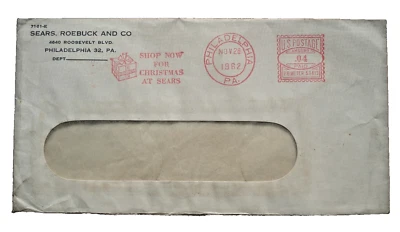US PHILADELPHIA, PA 4.c METER POSTAL HISTORY COVER 1962 - Image 1 of 2