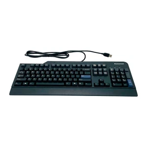 Teclado Lenovo SK-8815 negro con cable con concentrador USB de 2 puertos - Imagen 1 de 3