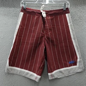 Nike 6.0 Board Shorts Youth Size 16 Red Striped Swim Trunks Bathing Suit Boys - Picture 1 of 12