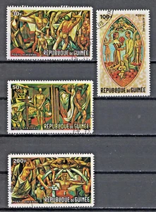 GUINEA:1967 SC#C96-C99 Used CTO Murals AJ1259 - Picture 1 of 2