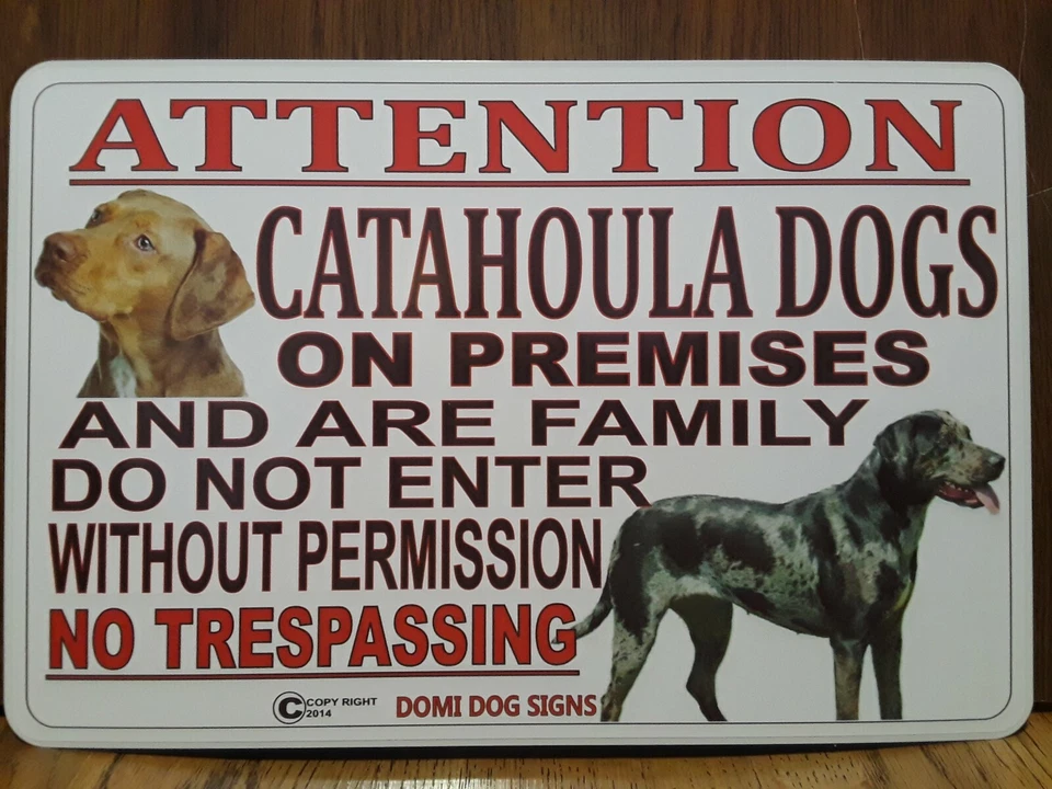 Metal Warning Attention Catahoula Dogs Sign For FENCE ,Beware Of Dog 8"x12" - Image 1 of 1