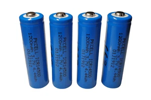 4 x 14500 AA 3,7V Li-Ion Akku 1200mAh Batterie Lithium Ion erhöhter Pluspol - Bild 1 von 1