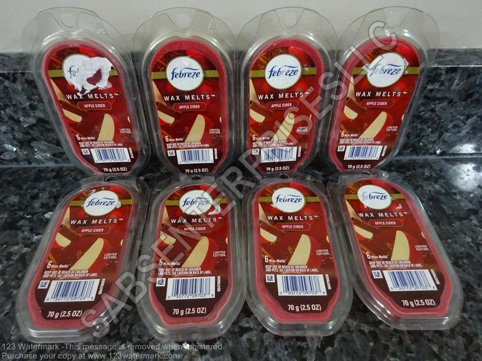 4 pks Febreze Fragrance Wax Melts Apple Cider 6 each pk 2.5oz Limited Edition