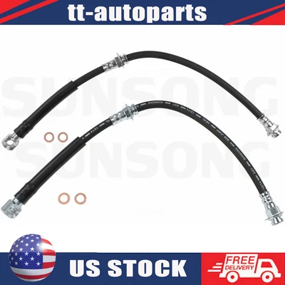 For 1982 1983 Chevrolet Camaro Front Left Right Brake Line Hose 2x Sunsong - Image 1 of 4