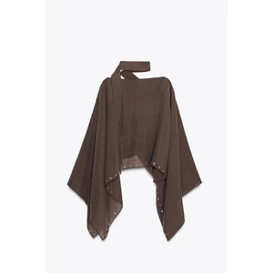 ZARA STUDDED SCARF CAPE - Picture 1 of 4