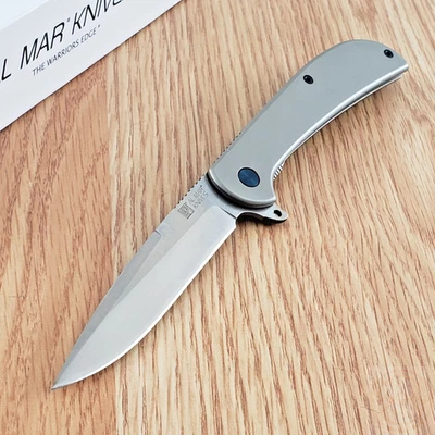 Al Mar Ultra Thin Folding Knife 3.13" Stainless Blade Satin Finish Steel Blade - Image 1 of 4