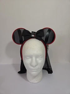 Diadema con velo de Darth Vader de Star Wars de los parques de Disney orejas de Minnie Mouse talla única - Imagen 1 de 11