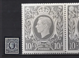 1939 10/- DUNKELBLAUE WAPPEN U / POSTFRISCH MIT "GROSSEREM WIEDEREINTRITT" KONSTANTE VAR. SG 478 - Bild 1 von 1