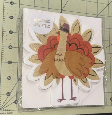 Meri Meri Turkey Paper Napkins 16 Ct Thanksgiving Fall  - Image 1 of 2