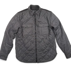 Rag & Bone Quilted Wool Blend Shirt Jacket Dark Gray Mens Medium Shacket - Picture 1 of 19