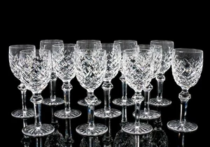 Waterford IRISCHER KRISTALL POWERSCOURT 6 3/8" WEISSWEINGLÄSER (12) IRLAND - Bild 1 von 8